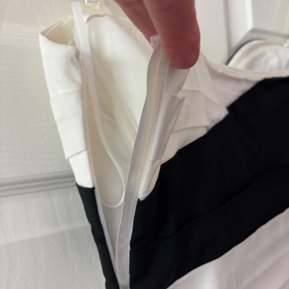 BCBGMaxAzria "Kalea" Strapless Mini Dress - Black & White Size 8 - Picture 9 of 13